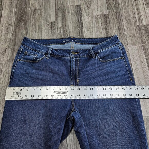 Old Navy Jeans Womens 14 Blue Mid Rise Kicker Boot Cut Stretch Denim Casual - Picture 8 of 11